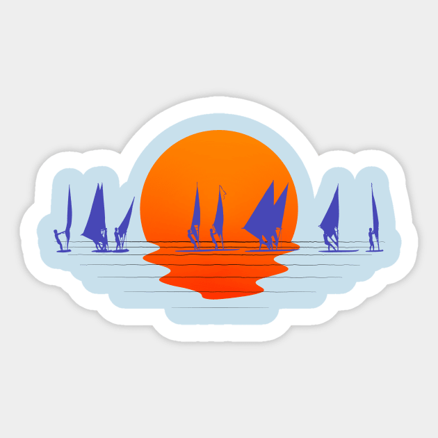 Windsurfers Sticker by StonedWorks